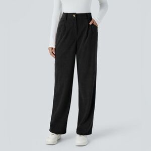 Halara High Waisted Zipper Pocket Corduroy Casual Pants (XL)